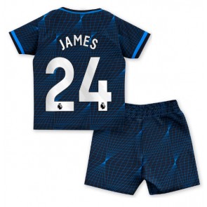Lacne Dětský Futbalové dres Chelsea Reece James #24 2023-24 Krátky Rukáv - Preč (+ trenírky)
